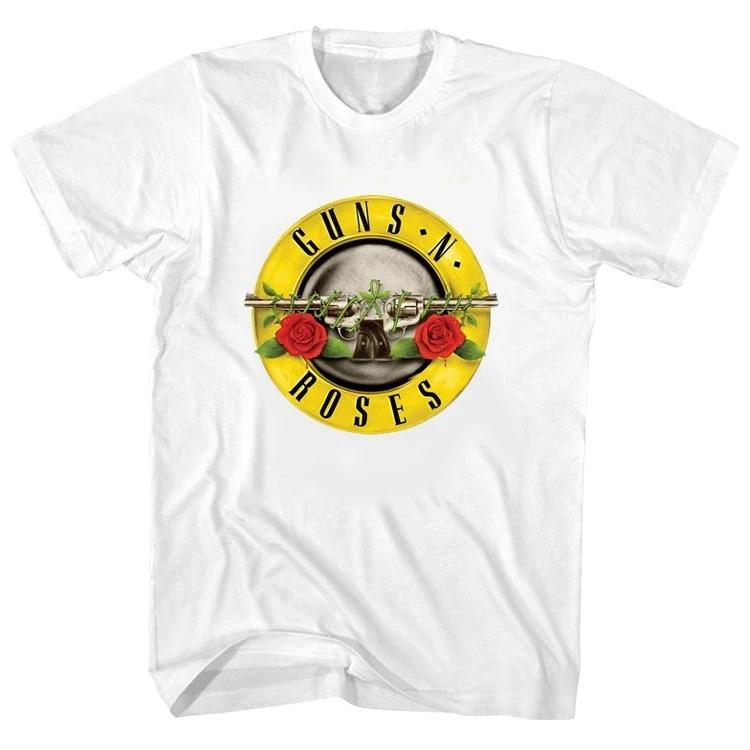 2026 Summer Fashion Trendy Tee Pistol Rose Pattern Guns N 'Roses Rock Guns and Roses Band Casual T-Shirt Men's and Women's Band Brand Top