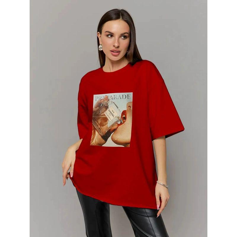 Fashion Temperament Printed Summer New Arrival Fashion Wind Pure Cotton Short Sleeve T-shirt Top New Fashion T-shirt