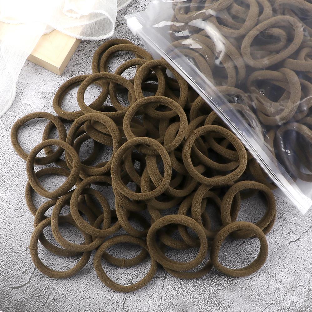 25 Colors 50/100PCS Elastic Black Hair Bands Ties 4cm Solid Color Headband for Women Girls Hair Accessories Gift Ponytail Holder