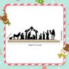 Metal Nativity Set Christmas Scene Silhouette Religious with Wooden Base for Indoor
