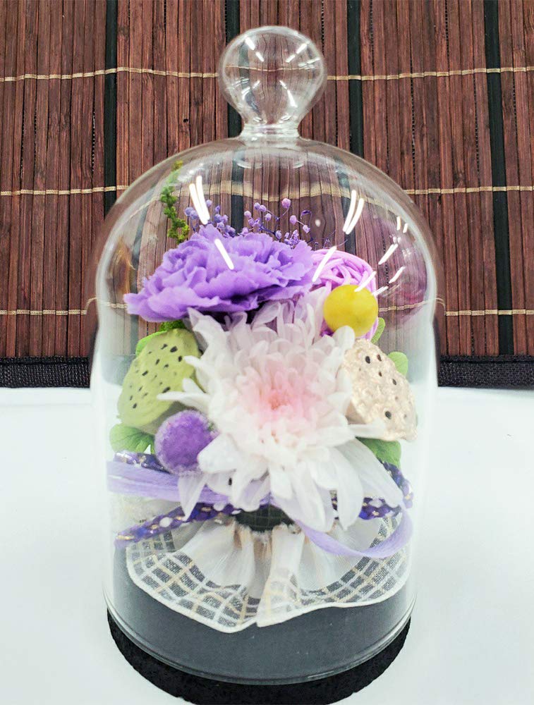Welzo Mini Kotone Chrysanthemenblume und Räucherstäbchen-Set in einem Glaskuppel mit Korkverschluss, Perfekt für Beerdigungen, Buddhistische Altäre und Obon. Nippon Kodo (Uno Chiyo)