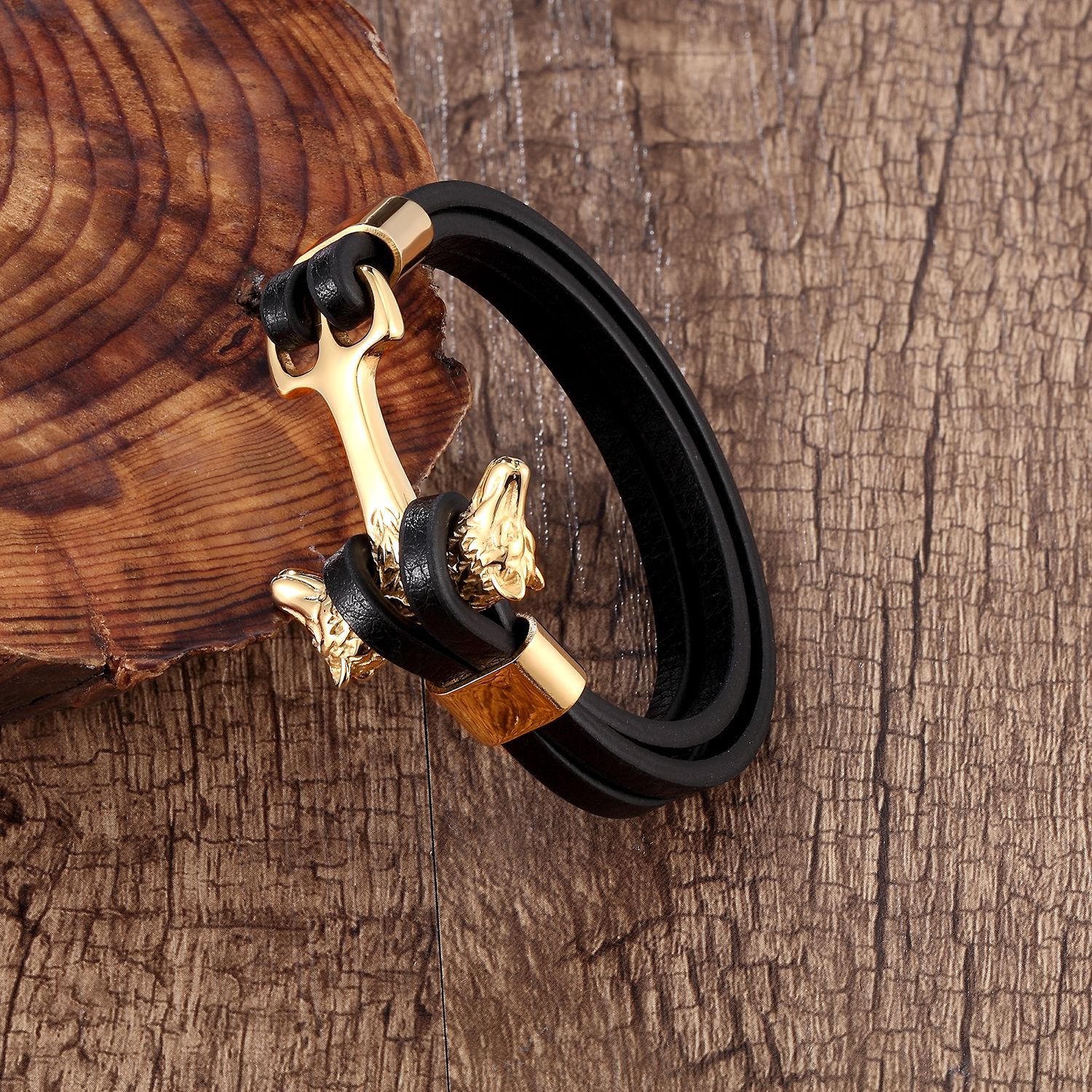 

Новий європейський та американський модний чоловічий плетений браслет з нержавіючої сталі з якорем