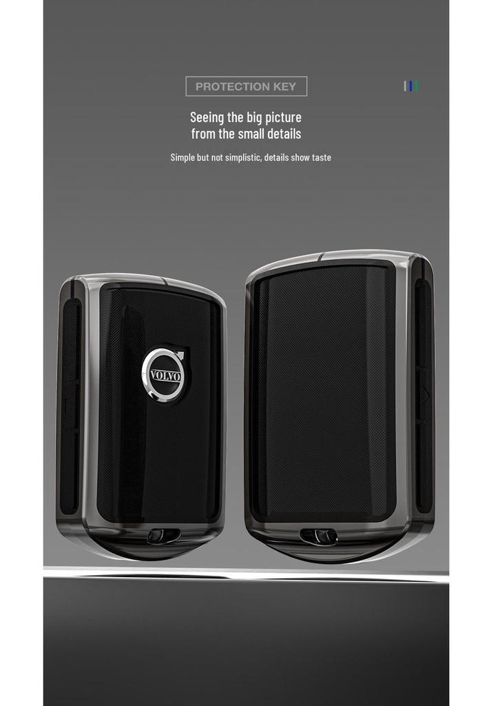 Volvo Key Cover for XC90, S90, XC40, XC60, S60 - Zinc Alloy Shell with Buckle