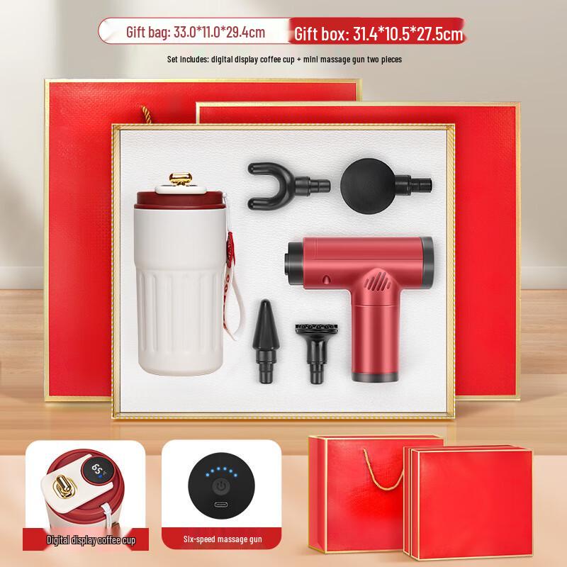 Red Coffee Cup and Neck Massager Gift Set
