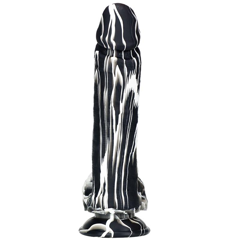 Simulation Liquid Silicone Phallus Sucker Oversized Super Soft Thick Black Female Big Penis Soft Sex Props Masturbation Stick