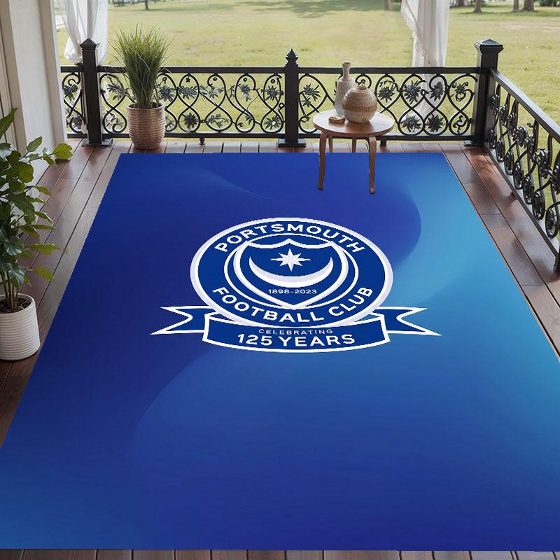 Soft Floor Carpet Portsmouth FC Pattern Area Rug Decorative Mat For Home Room Decoration