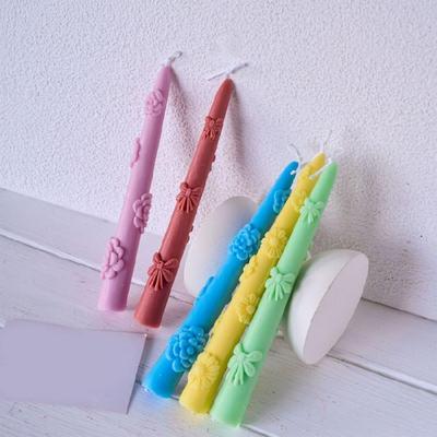 Long Rod Candle Molds Flower Silicones Mould Ornament Molds Bows Casting Mould Craft Supplies for Home Decorations