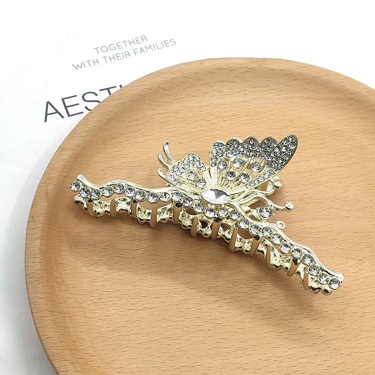 High-End Rhinestone Butterfly Hair Claw Clip - Korean Style Hair Accessory