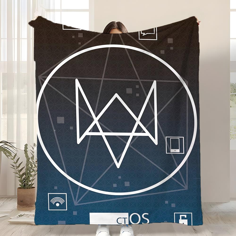 Watch Dogs 2 Throw Kid-Friendly Flannel Throw Blanket Soft Warm Anti-Static Washable All Season