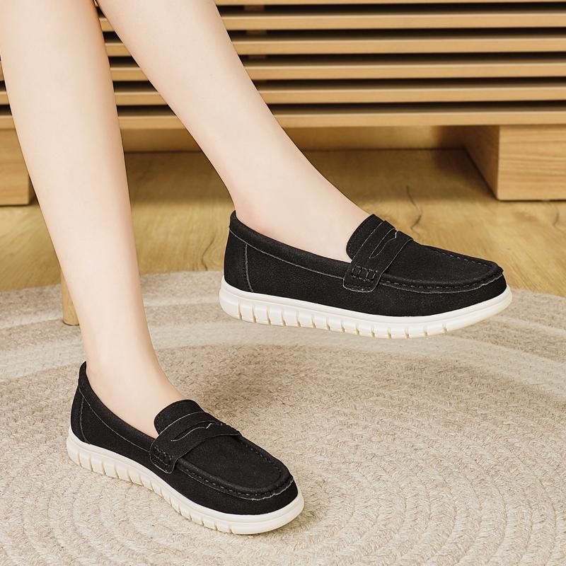 Women's Loafers Moccasins Black Pink Sneakers Casual Walking Shoes