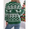 Autumn and winter Christmas fawn pattern women's long-sleeved pullover sweater, warm and comfortable women's tops in a festive atmosphere