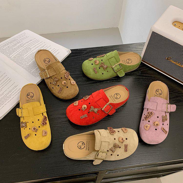 Retro Women's Closed-Toe Thick-Soled Clog Slippers - Spring/Summer 2025 Collection