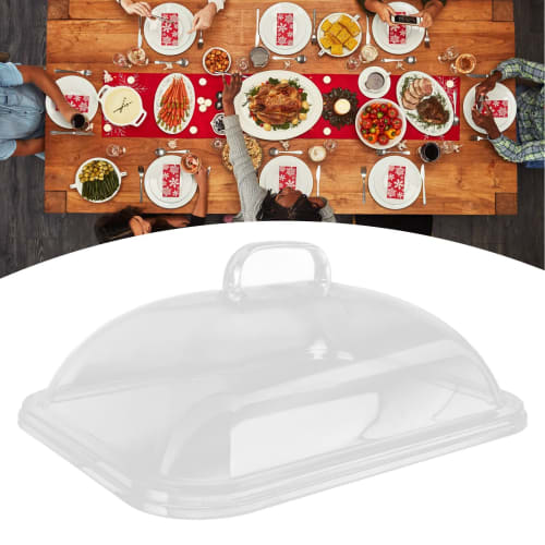 Urhomy Dustproof Food Cover, Transparent Acrylic, Repels Dust and Insects, Maintains Freshness, Rectangular Food and Snack Display Cover, Easy Storage