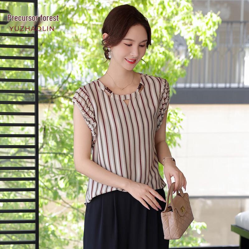 YUZHAOLIN Women s Elegant Chiffon Summer Top Set XL