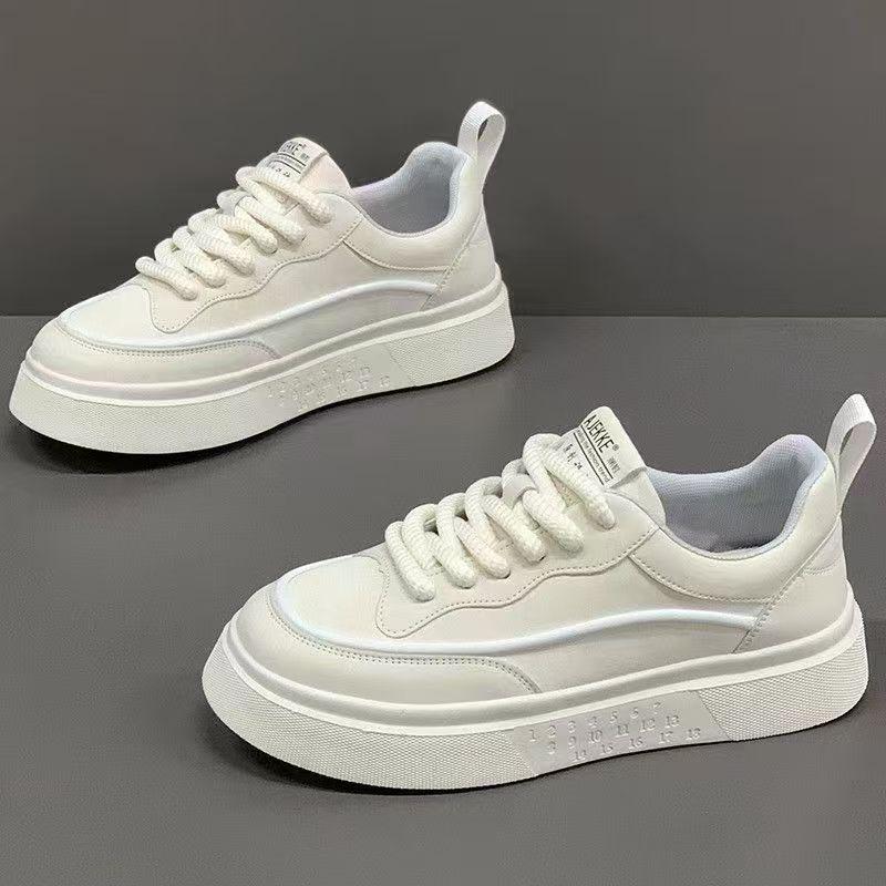 

Autumn 2025 Men s Breathable Trendy Low-Top Thick-Soled White Skate Shoes 39