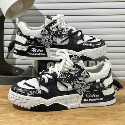 Men's Shoes Spring New Sports and Leisure Board Shoes Mesh Trend Versatile Comfortable Shoes Comfortable Men's Thick Soles