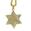Hip Hop Iced Out Bling Star of David Pendants Gold Color Stainless Steel Hexagram Necklace for Women Men Jewish Jewelry Gift