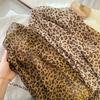 Vintage Leopard Print Headscarf Satin Thin Edge Small Square Scarfs Head Band Women Y2K Spicy Girl Neckerchief Hair Accessories