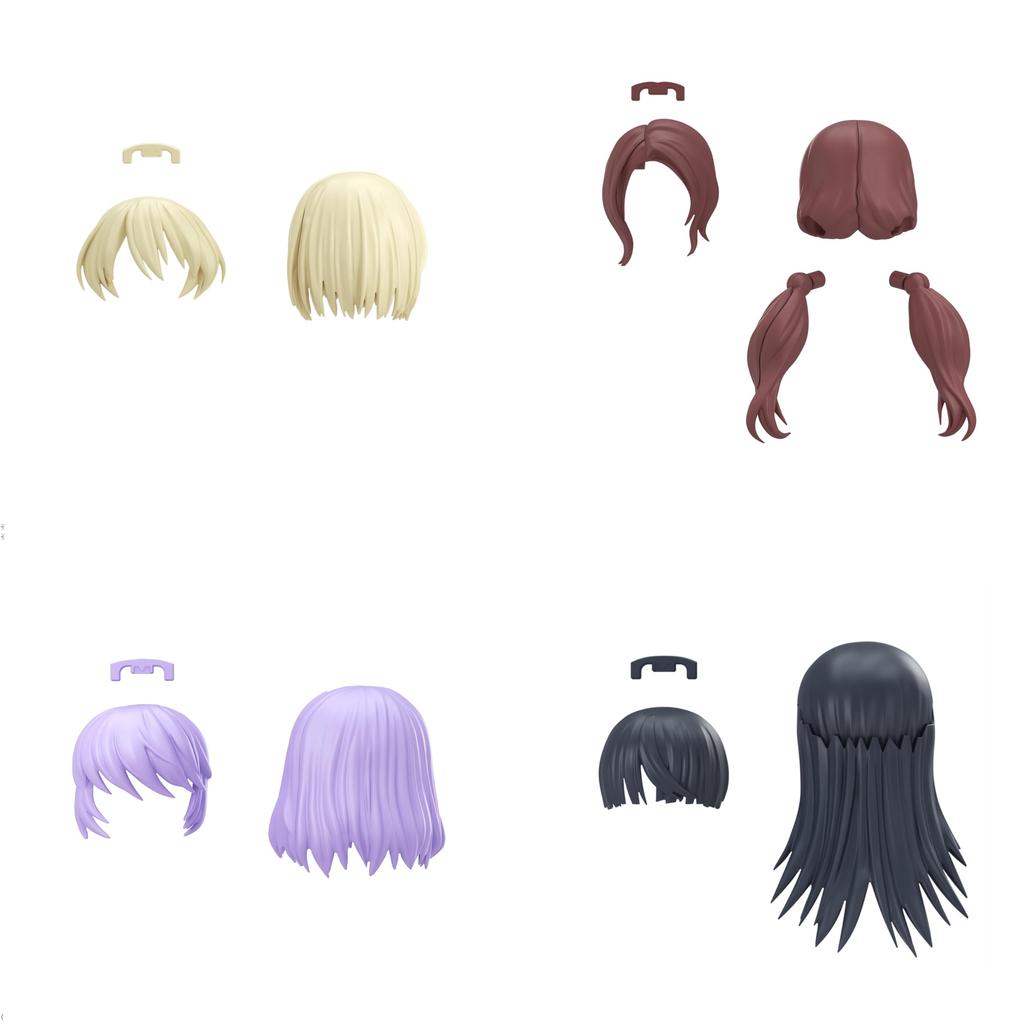 BANDAI SPIRITS 30MS Optional Hairstyle Parts 12 Types In a Plastic Model Vol. (4 Box) Pre-Colored