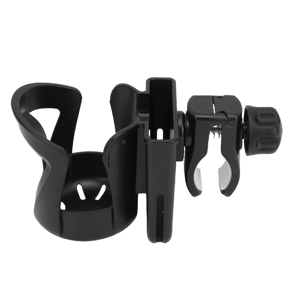 Stroller Cup Holder Multifunctional 360 Degree Rotation Design Stroller Cup Holder with Phone Holder Black