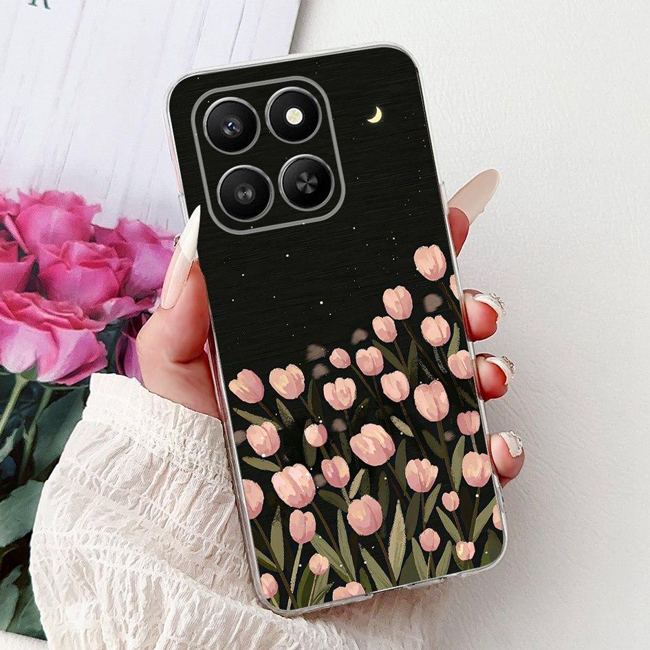 For Honor 400 Smart 2025 Case Fashion Bamboo Flower Soft Silicone Clear Bumper Protective Cover For Honor 400 Lite ABR-NX1 Funda