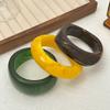 SHIXIN Exaggerated Irregular Thick Resin Acrylic Wide Bracelet Bangle For Women Retro Geometry Stacked Round Bangle Jewelry Gift