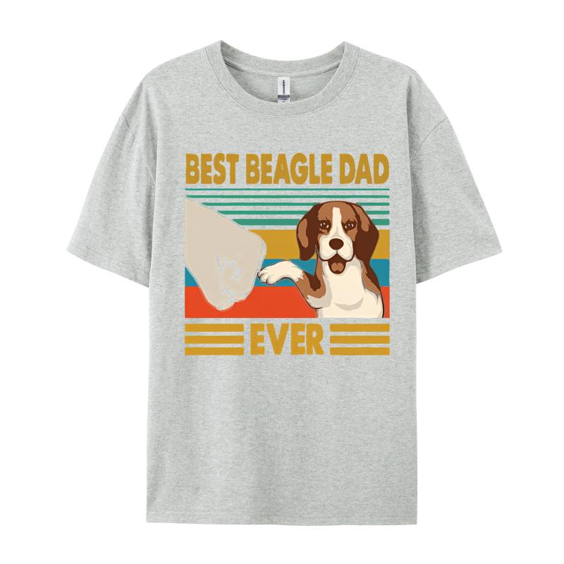 Best Beagle Dad Ever Gift From Daughter And Son Funny Beagle Tshirt Unisexs Top Tshirts Custom Tops Shirts Cotton Fashionable