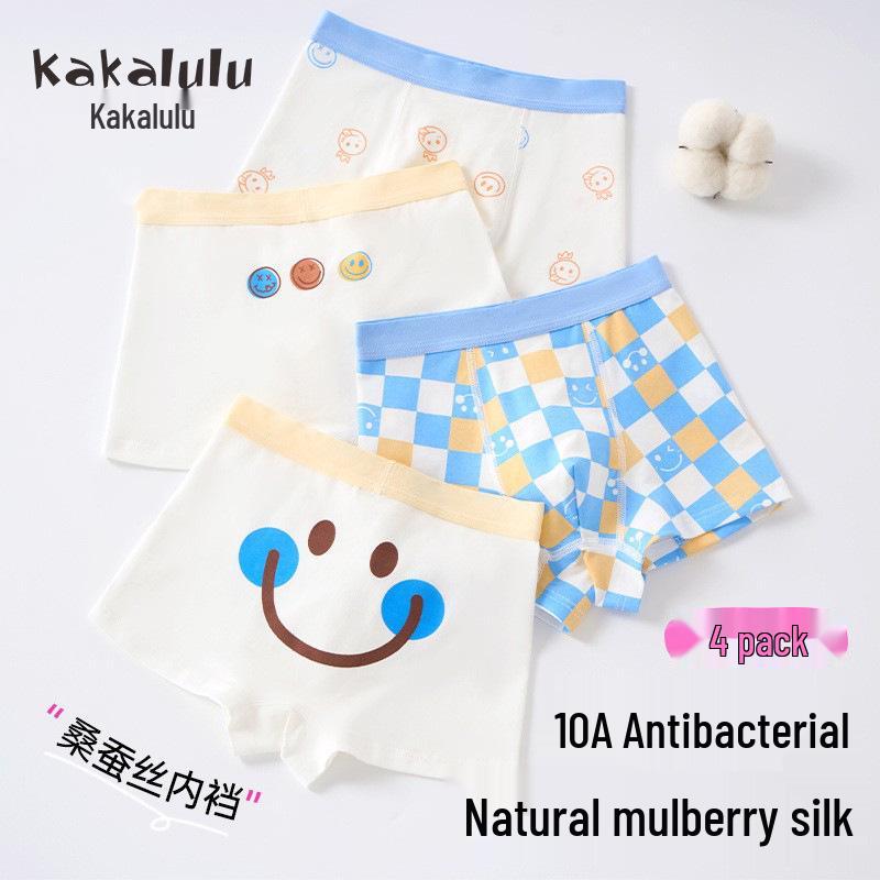 Silke Antibakteriell Gutter Ren Bomull Boksershorts for Barn