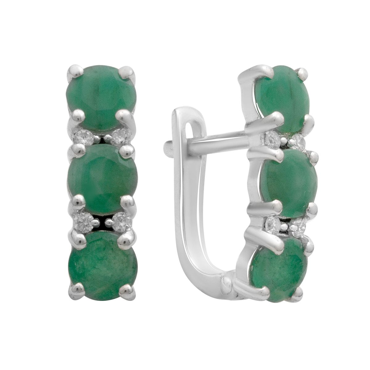 

Silver earrings with natural emerald 2.823ct (2180036)