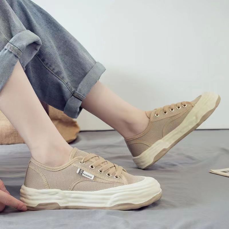Little White Shoes Women's Summer New Thin Mesh Breathable Mesh Shoes Summer Casual Versatile Sports Fashion Board Shoes