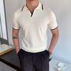 Herren Polohemd Kurzarm T-Shirt Mode Polo Kragen Slim-Fit Herrenbekleidung