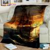 3D Pirate Ship Boat,Sailboat,Barque Blanket,Soft Throw Blanket for Home Bedroom Bed Sofa Picnic Travel Office Cover Blanket Kids