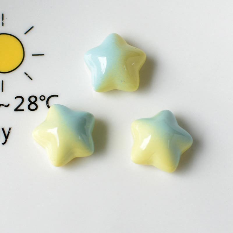 10 Pcs New Cartoon Sweet Gradient Color Love Pentagram Peach Heart Resin Scrapbook Diy Decorative Jewelry Accessories A83