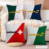 sSwiss Air Transport Company Cushion Cover Natural Linen Organic Fabric DoubleSided Printing Couch Pillow Covers Home Decor
