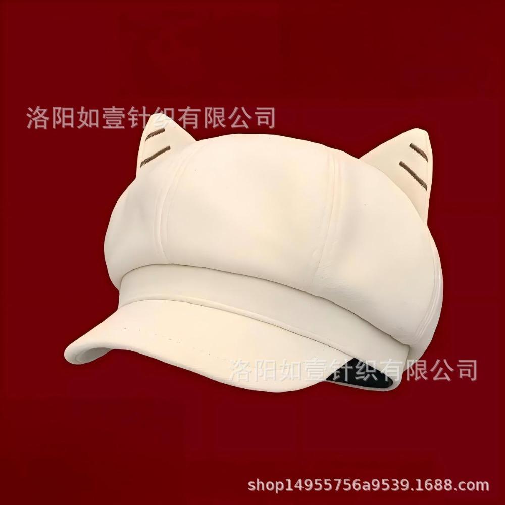 **Women Newsboy Beret Cap Solid Korean British Vintage Visor Face Slimming Hat**