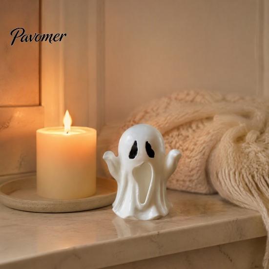 Decorative Halloween Figurines 3D Printed Ghost Figurine, Spooky Small Statue, Festival Atmosphere Ornament Cute Desktop Decoration for Party Tabletop