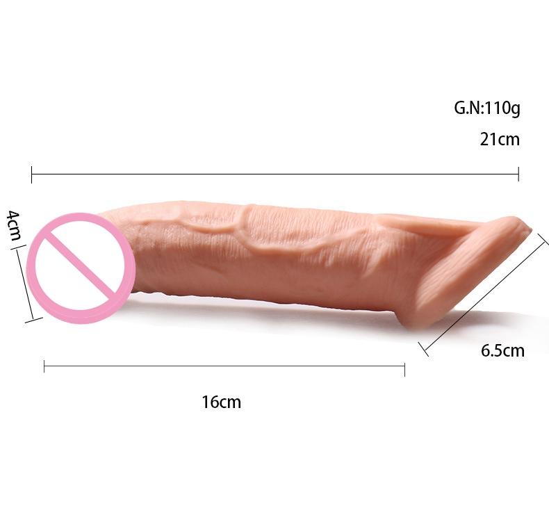 Gjenbrukbar Penis Sleeve Extender Realistisk Penis Condom Silikon Extension Sexleketøy For Menn Cock Forstørrer Condom Sheath Delay