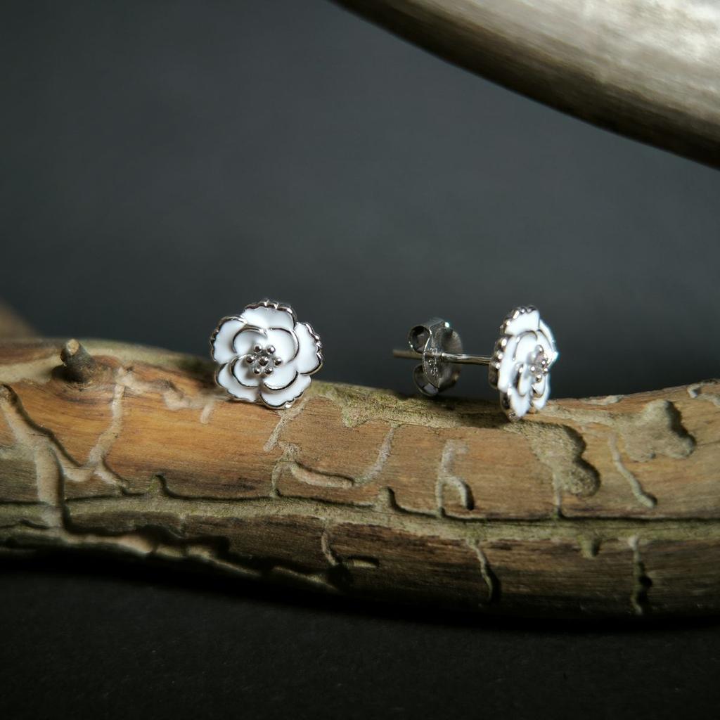 Серебряные серьги с емаллю (60002270)