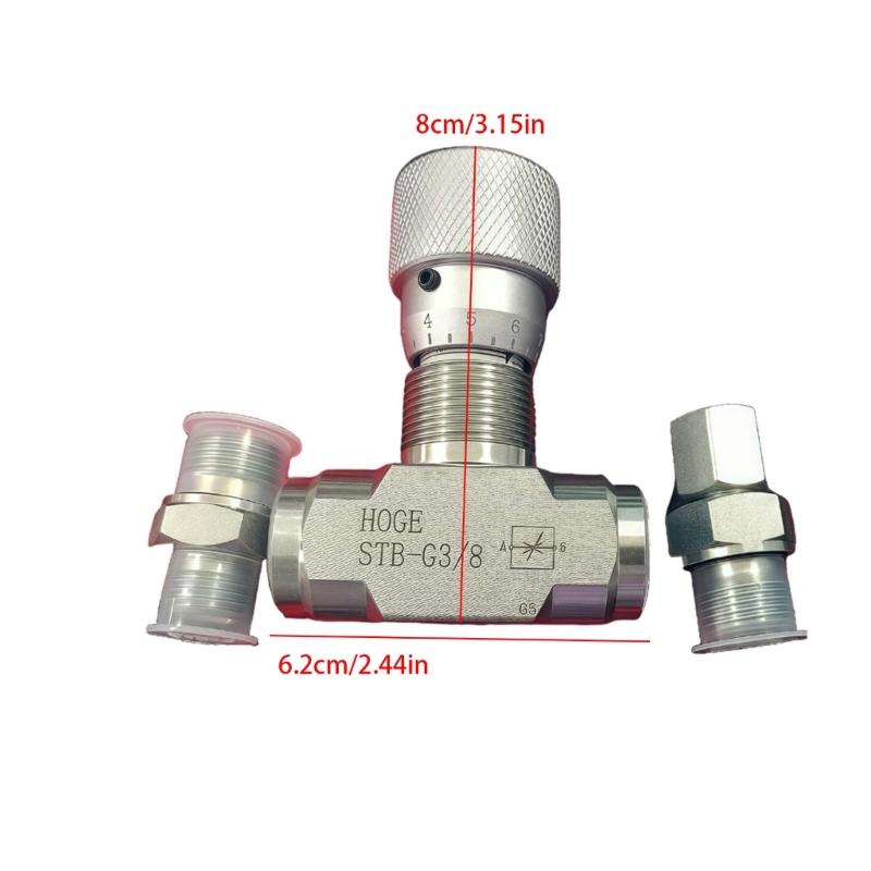 Two Way Throttle Valves 3/8Inch Bidirectional Hydraulic Restrictor Valves For Fluid Gas Oil Systems Easy to Install