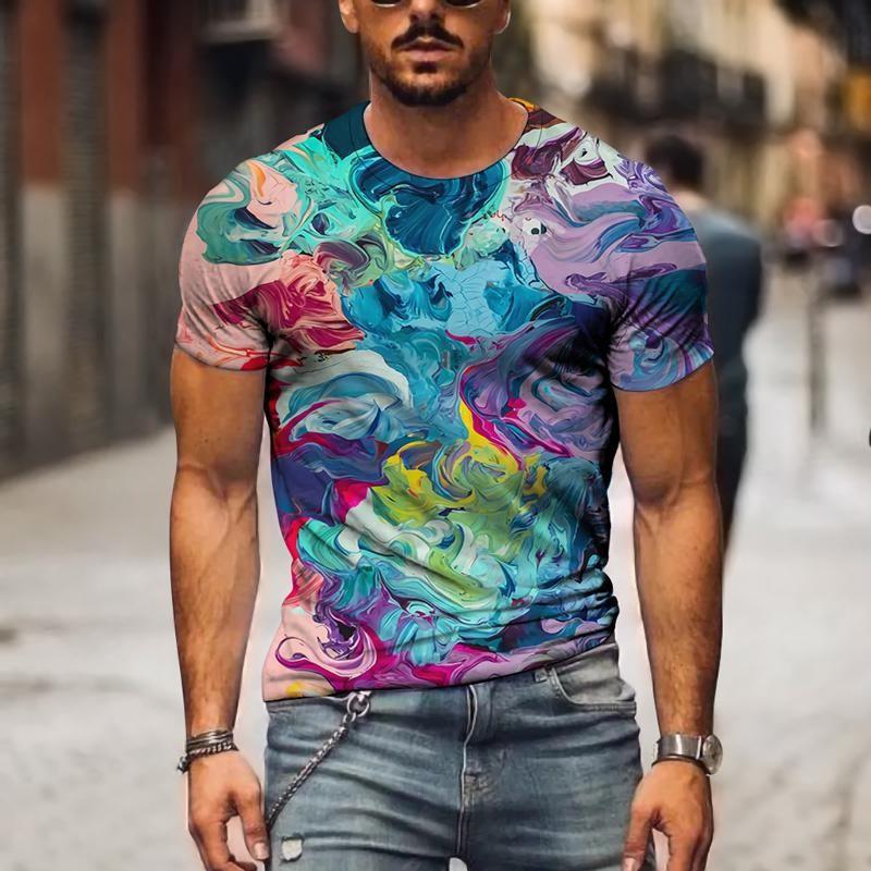 Europe And America Hot Sale Viking Tattoo Art T shirt Men's 3D Print T-shirts Summer Casual Sports Short Sleeve Retro Tops