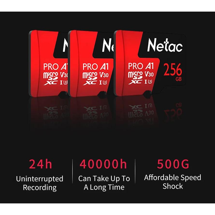 Netac Karta Pamięci Micro SD 128GB 32GB 64GB 256GB Karta TF 512GB Wysoka Prędkość Do 100MB/s A1 U3 V30 C10 Karta SDXC do Aparatu, dronów, konsoli do gier, GoPro