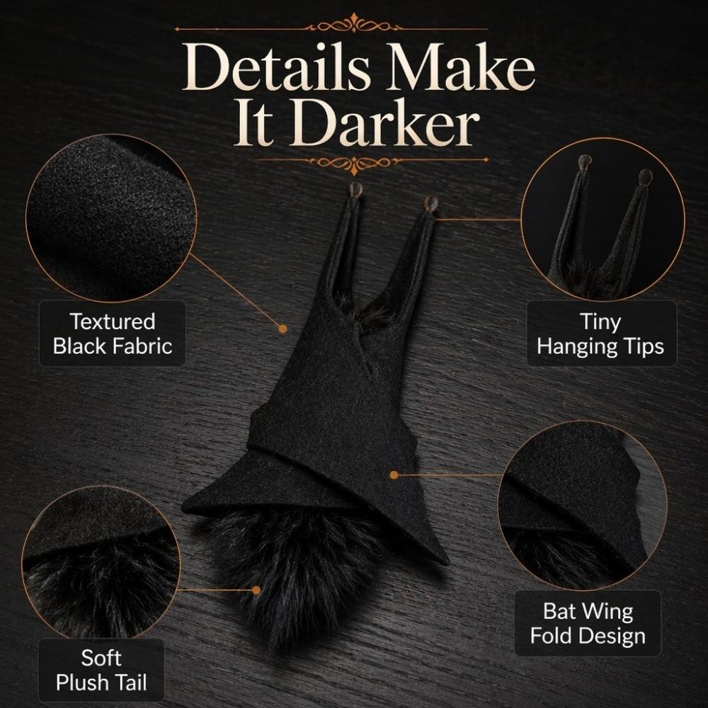 Upside Down Felt Bat Hanging Ornament Realistic Gothic Halloween Bat Pendant Decorative 3D Wing Bat Branch Hanging Decor