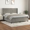 VidaXL Divan Bed and Mattress Light Grey 160x200cm Velvet - Model 3132867