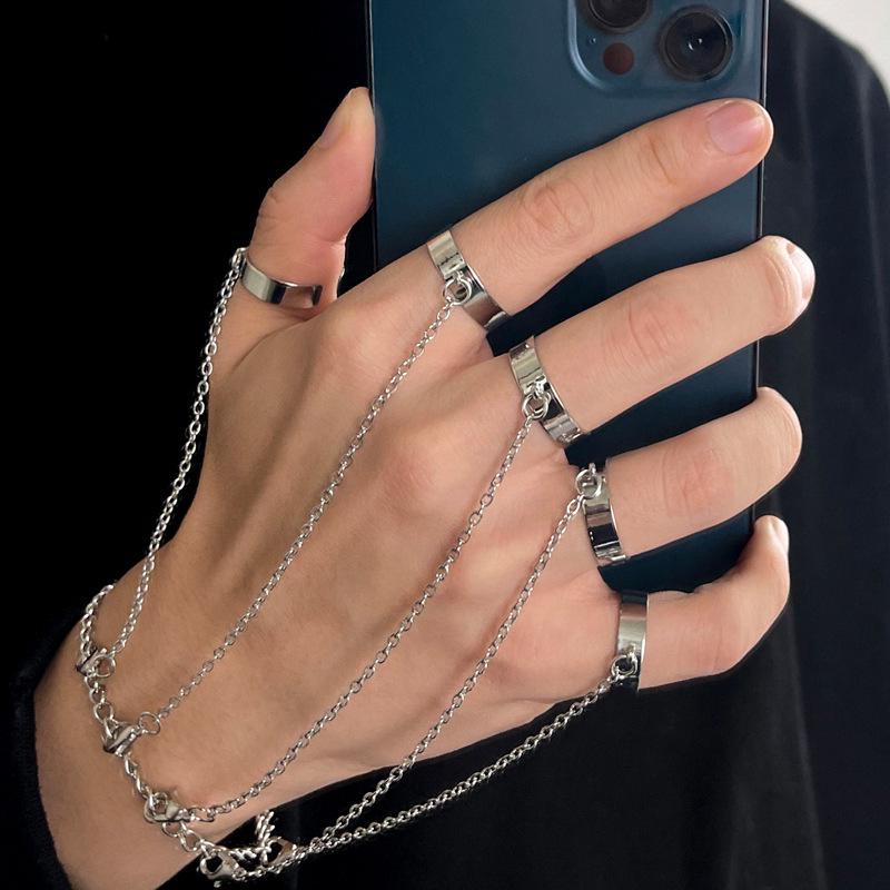 Trendy European & American Punk Disco Chain Ring - Creative Open One-Piece Index Finger Design