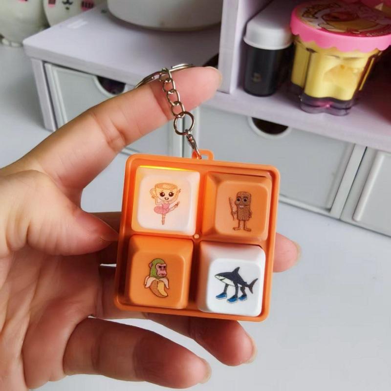

Latest Tralalero Tralala Tungtungtung Wooden Stick Man 4 Button Keychain Pendant Meme Brainrot Anime Peripheral Decoration Present Toys