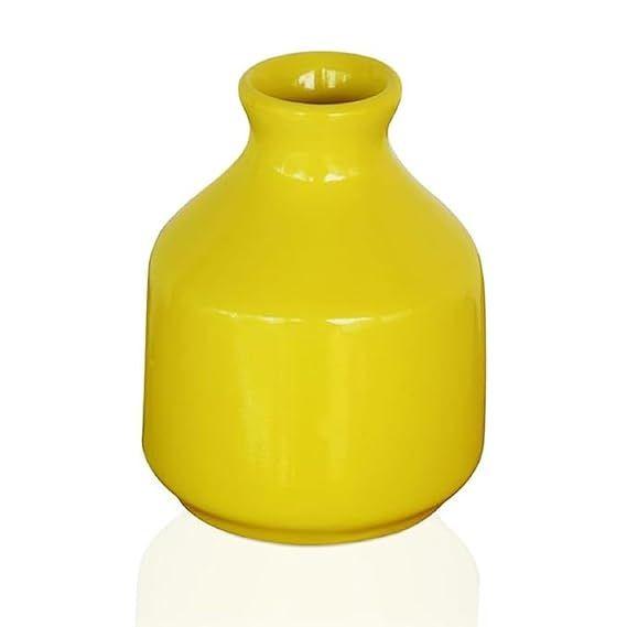 Jarrón/Maceta Decorativa de Cerámica para Sala de Estar, Decoración del Hogar Sin Flores (3.5 pulgadas)