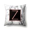 Polyester Pillowcase 26 English Letters Rose Gold Home Marble Decorative Printed Pillowcase