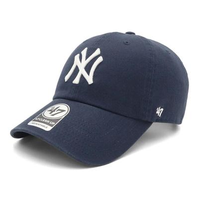 47 Brand Cap Clean Up MLB Logo New York Yankees Navy White