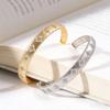 Korean Geometric Open Cuff Bracelet in Gold & Silver