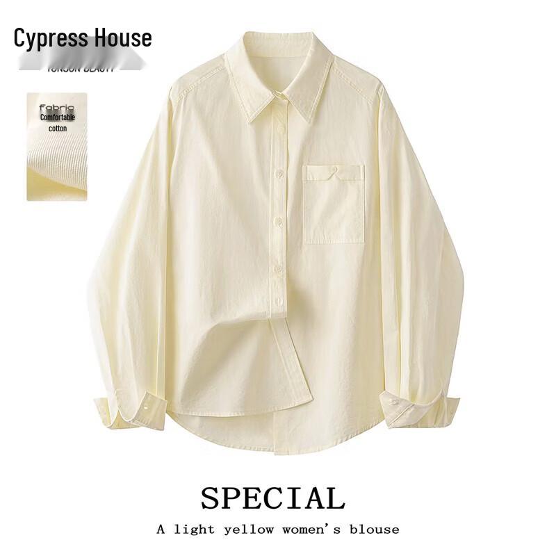 Women s Solid Color Loose-Fit Lapel Shirt M